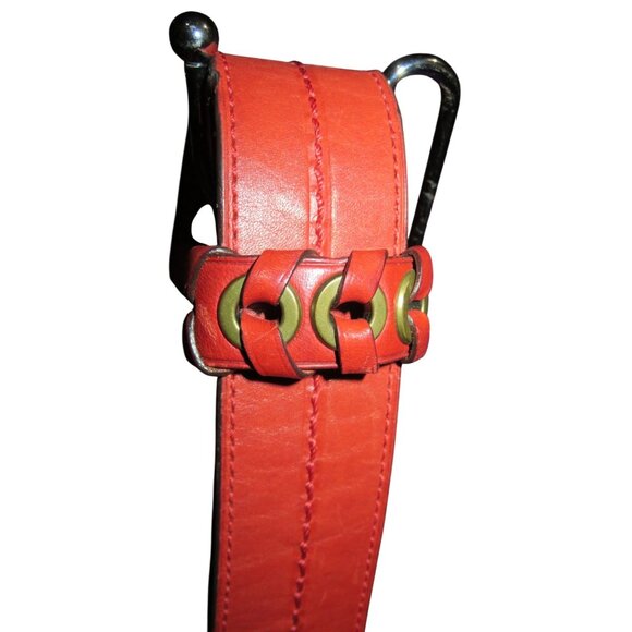 Coach 2007 Bleecker Tattersall Red Burnished Saddle Leather Duffle Bucket Bag - Picture 8 of 14